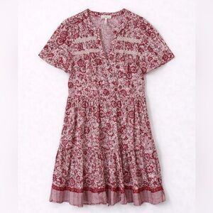 Anthropologie Pink and Cream Floral Dress